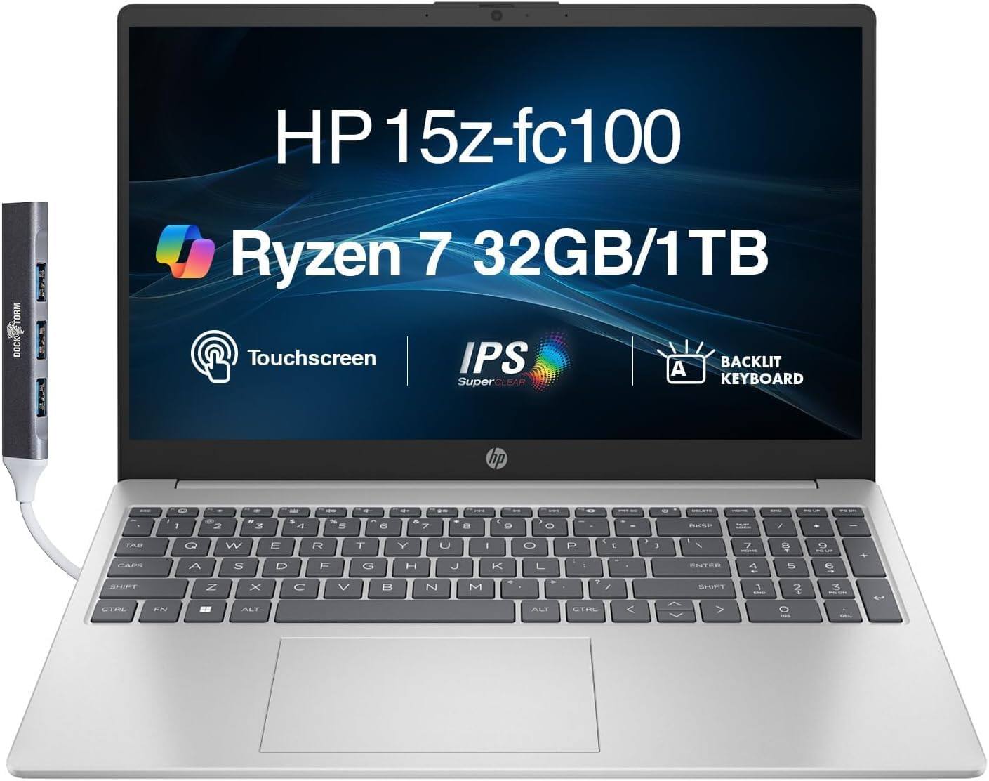 HP 15z-fc100  
Ryzen 7 32GB/1TB  
Touchscreen  
IPS SuperCLEAR  
BACKLIT KEYBOARD