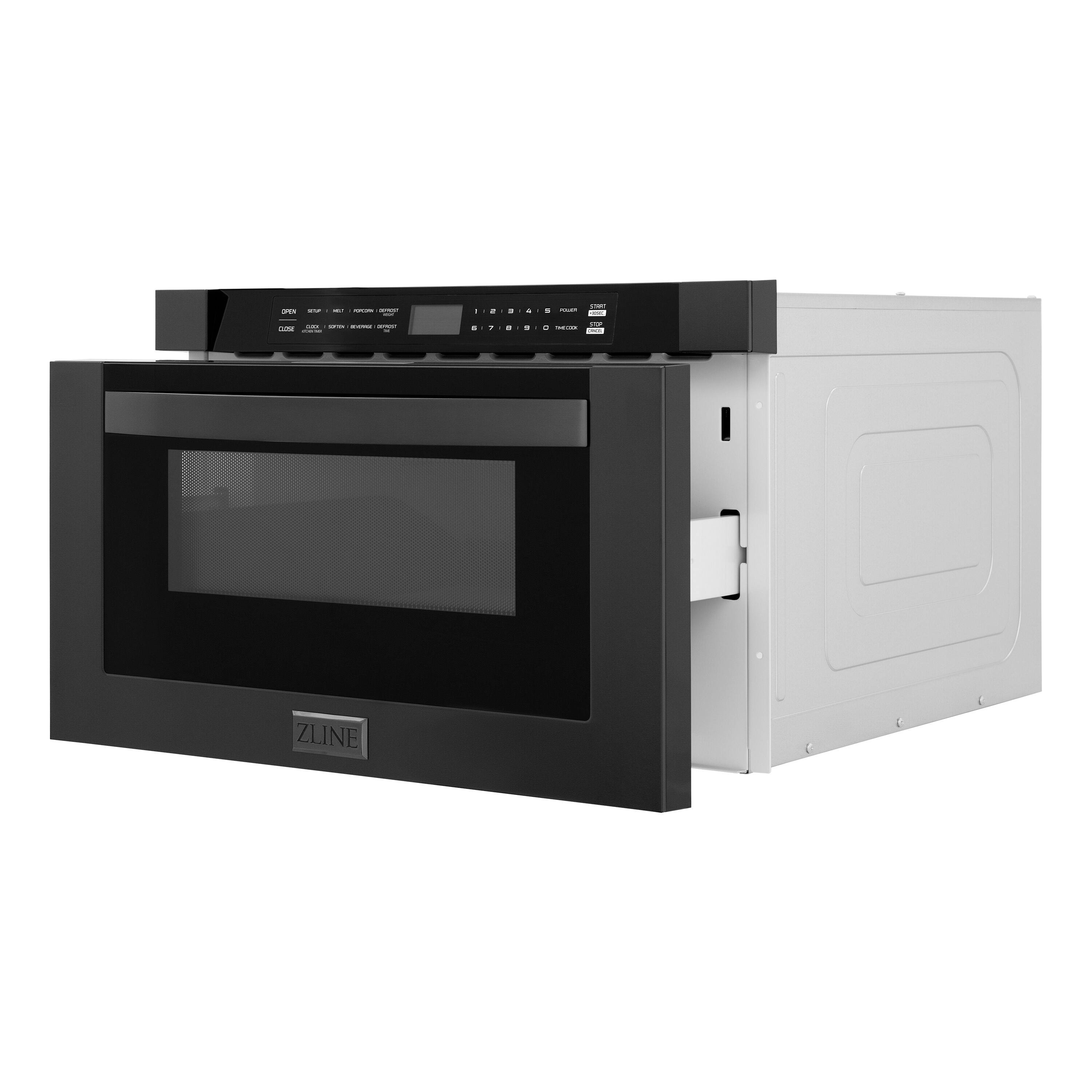 Alt View 3. ZLINE - 24 in. 1.2 cu. ft. Built-in Microwave Drawer in Black Stainless Steel - Black Stainless Steel.