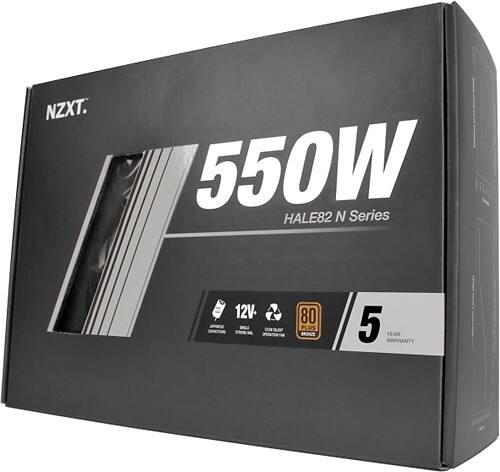 Angle Standard. NZXT - Hale82N 550W Power Supply - Black.