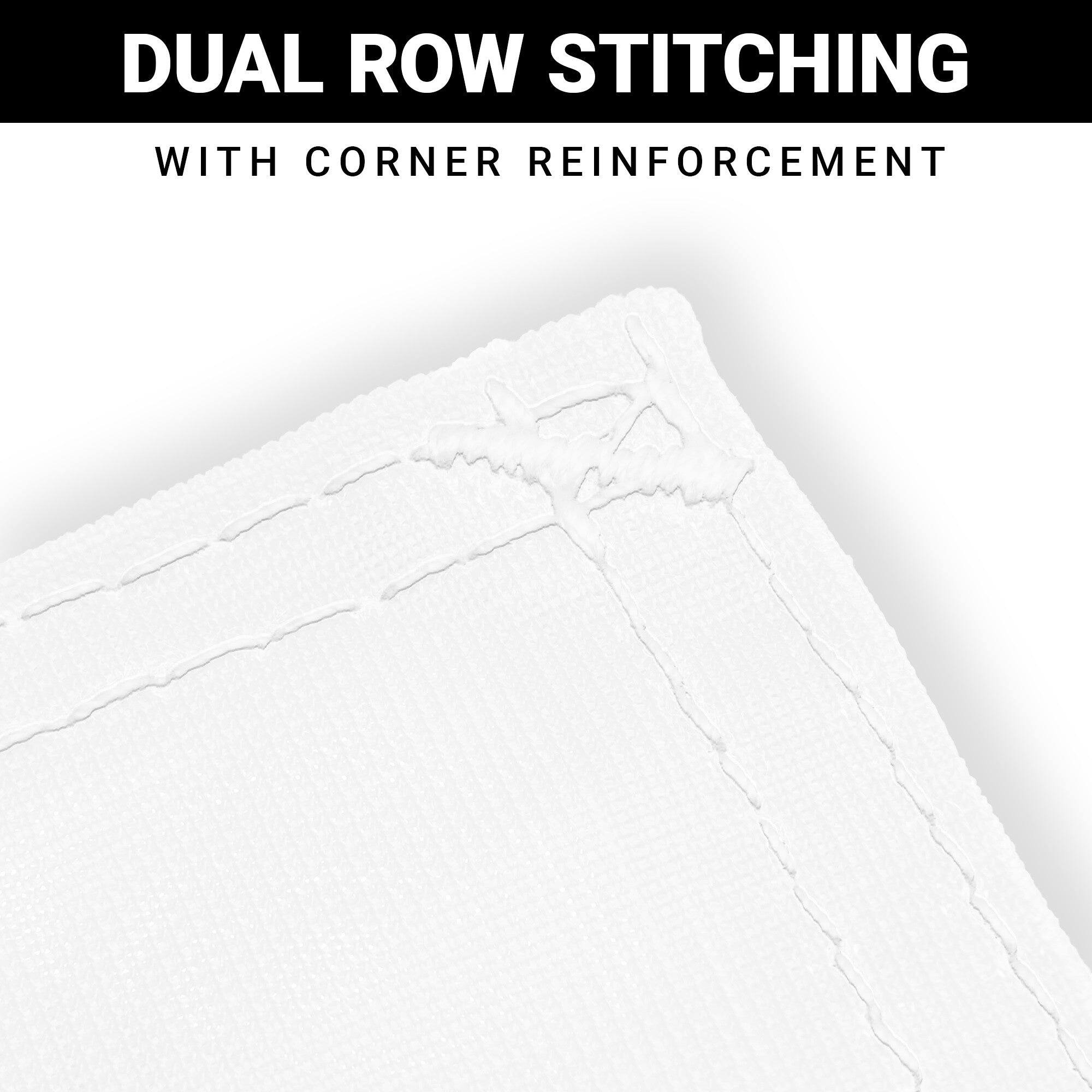 DUAL ROW STITCHING  
WITH CORNER REINFORCEMENT