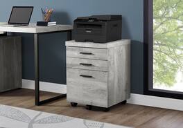 TinyHomie - File Cabinet Rolling Mobile Storage Drawers Printer Stand Office Work Grey Laminate Contemporary Modern