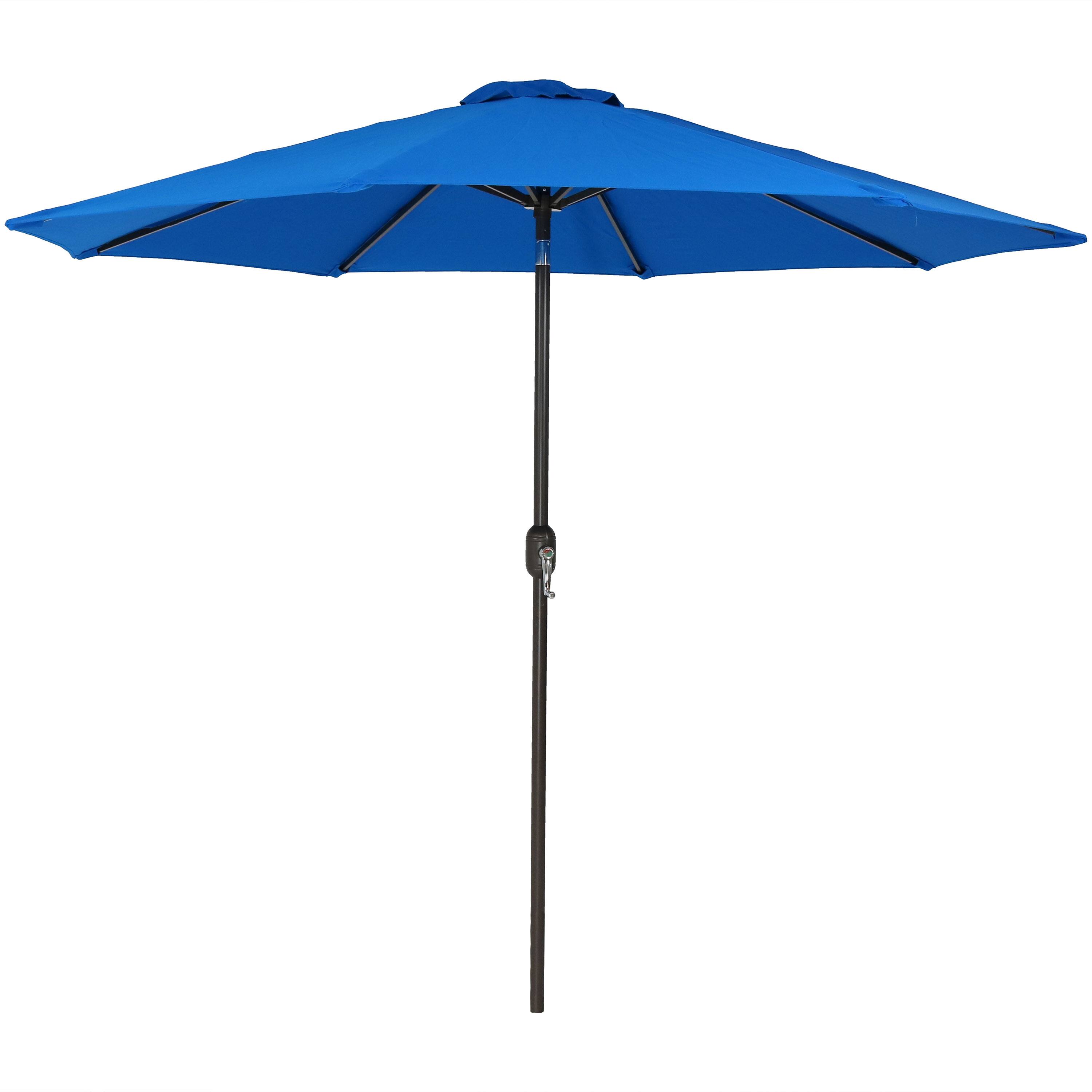 Alt View 7. Sunnydaze - 9 ft Sunbrella Patio Umbrella with Tilt and Crank - Pacific Blue.