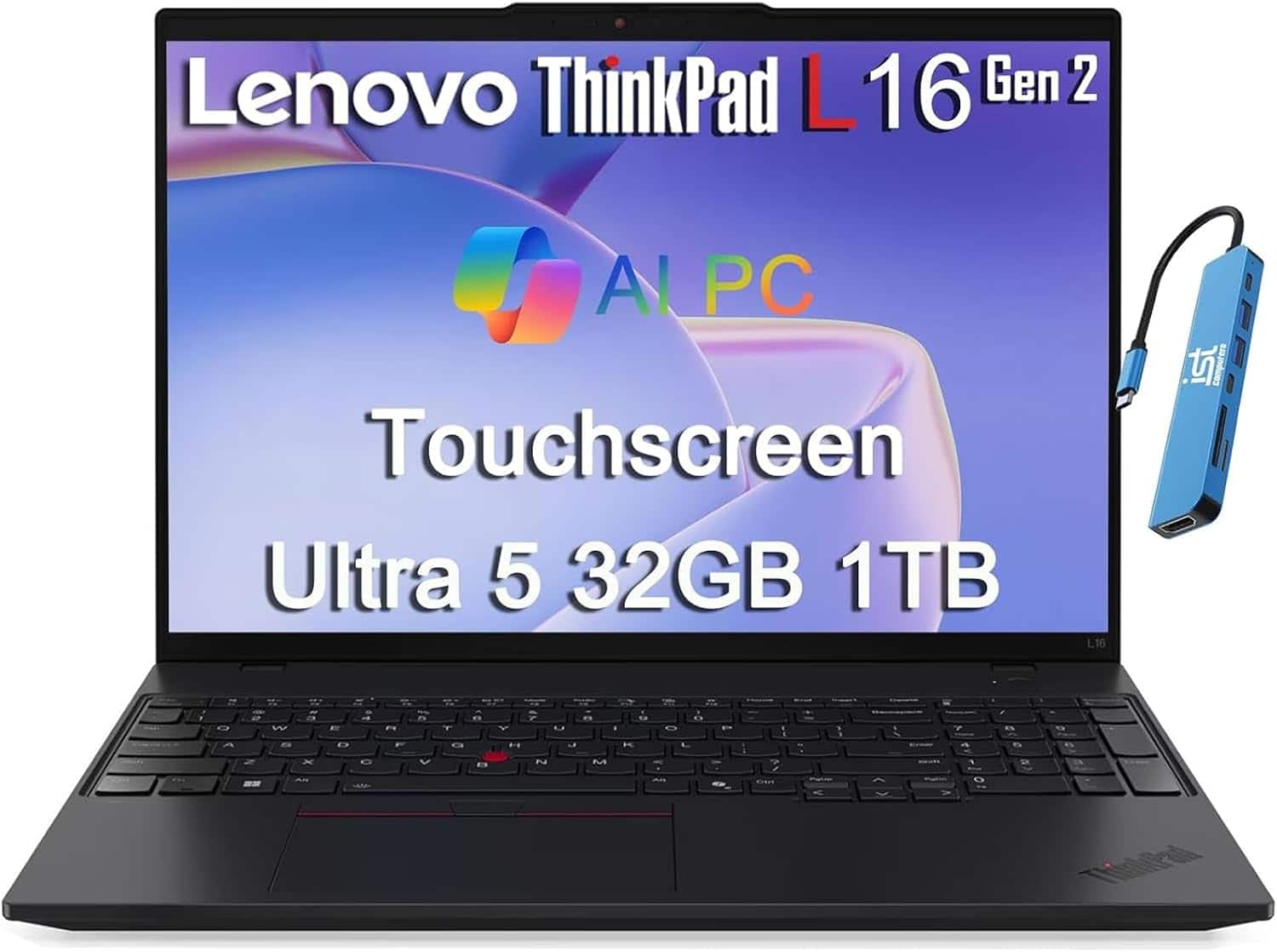 Lenovo - Upgraded - ThinkPad L16 16" WUXGA Touchscreen Laptop - Intel Ultra 5 225U - 32GB RAM - 1TB SSD - AI PC - Fingerprint - Win 11 Pro - Jet Black