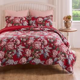 BreeBe - Millie Quilt Set 3-Piece Full/Queen - Garnet