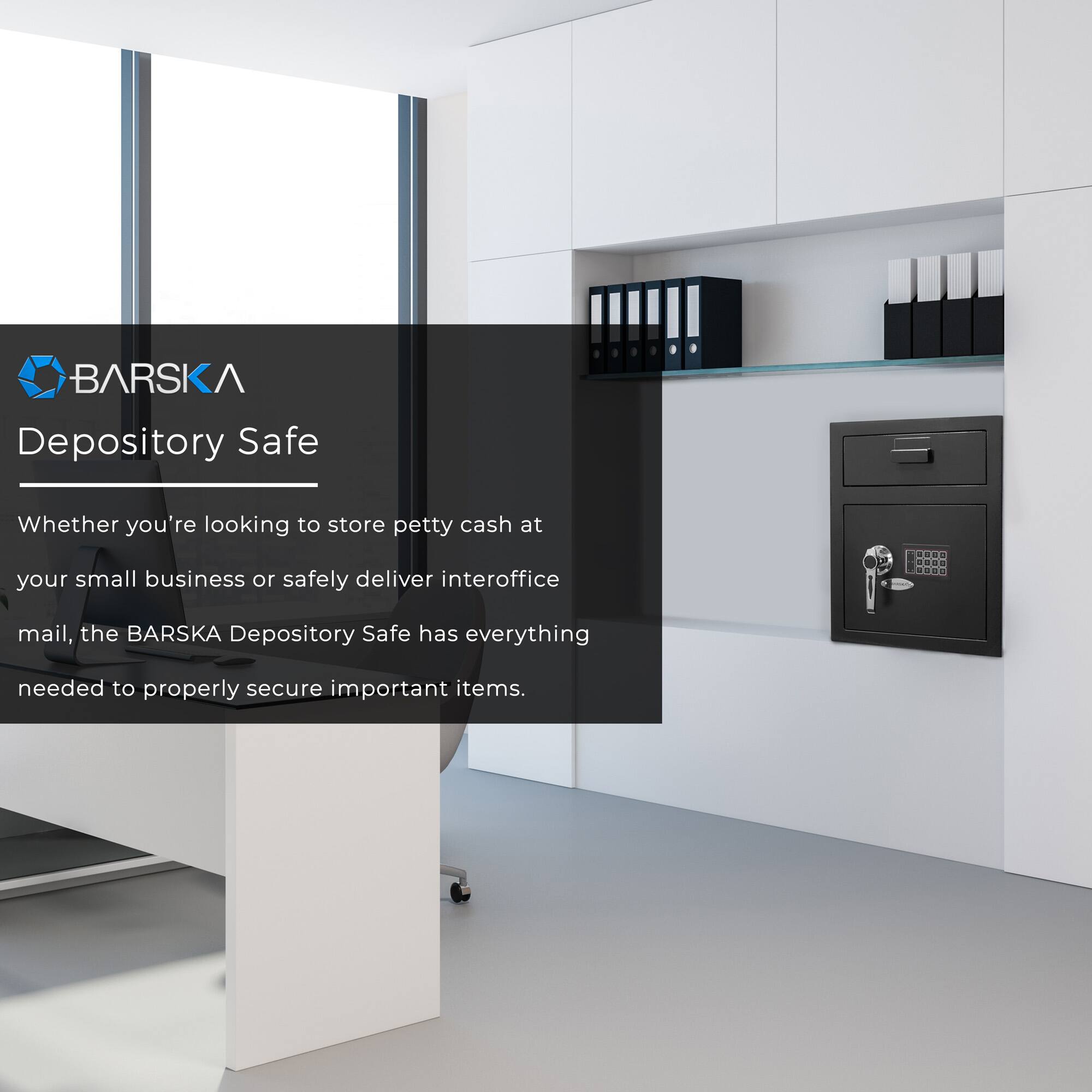 BARSKA Depository Safe

Whether you're looking to store petty cash at your small business or safely deliver interoffice mail, the BARSKA Depository Safe has everything needed to properly secure important items.