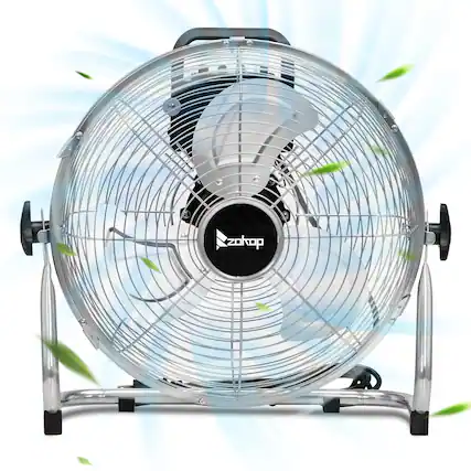Front. Winado - MFL-300 12" 3-Speed High Velocity Heavy Duty Metal Floor Fan with handle, 3183 CFM, 90°~180°-Degree Tilt, Powerful - Silver.