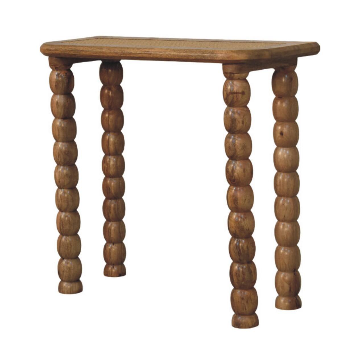 Back. Artisan Furniture - Artisan Furniture Solid Wood Spindle Rattan Console Table, Brown - Brown.