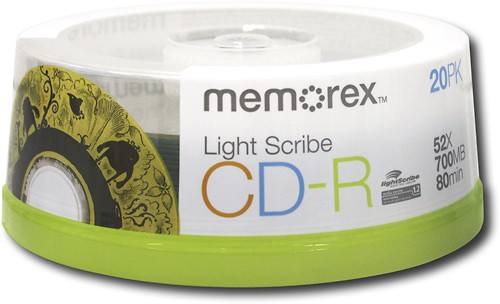  Memorex - 20-Pack 52x LightScribe CD-R Disc Spindle