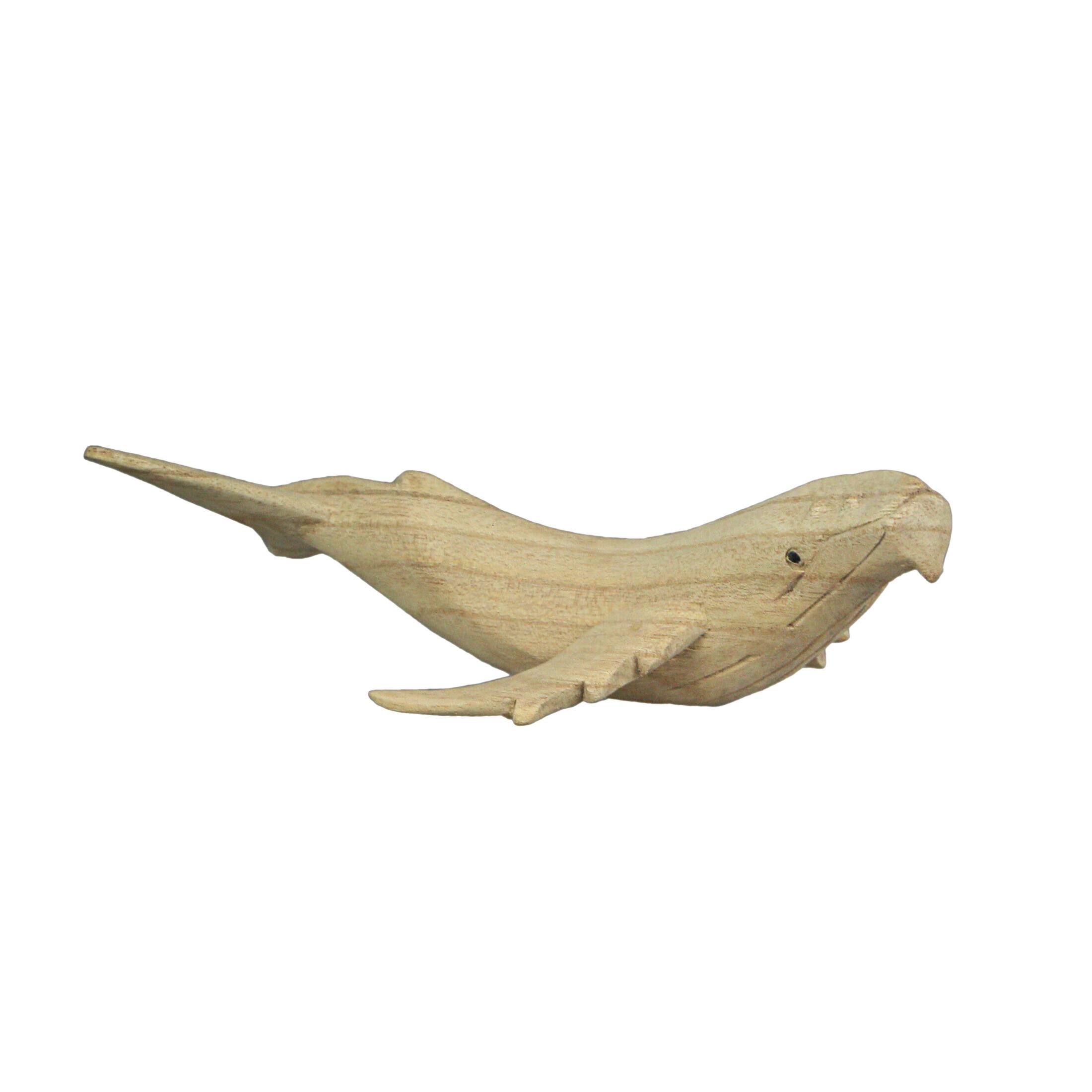 Alt View 1. Things2Die4 - 8" Hand Carved Humpback Whale Wooden Sculpture – Nautical Ocean Decor Figurine - Brown.