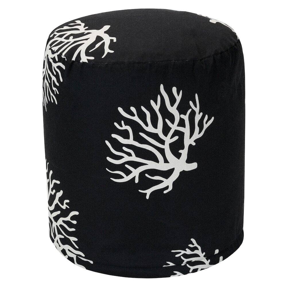 Front. Majestic Home - Pouf Coral Black - Black.