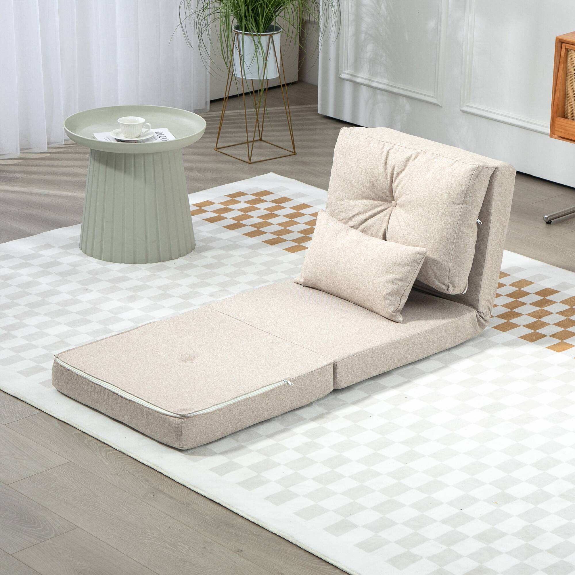 Alt View 1. Homcom - Chair, Convertible Floor Sofa Bed - Beige.
