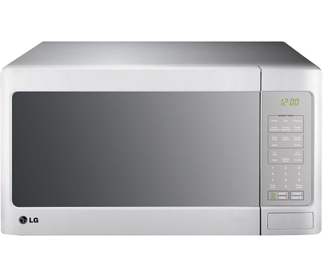 LG - 1.4 Cu. Ft. Mid-Size Microwave - Smooth White - Front Zoom