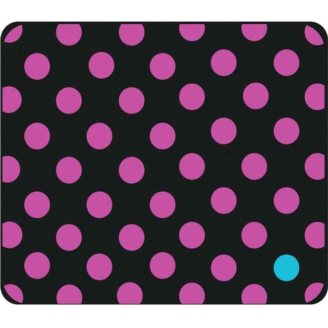 Centon - OTM Classic Prints Mouse Pad, Dotty Gone Violet - Dotty Gone Violet - Rubber - Slip Resistant - Black