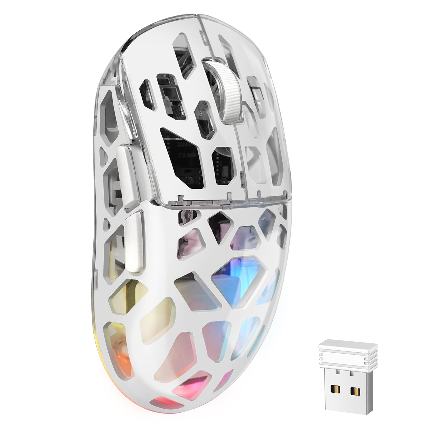 Front. Cozy Serene - Wireless Mouse Type-C Km-2 Gaming For Laptop With Transparent Shell Tri-mode 2.4g/type-c/bt - Default.