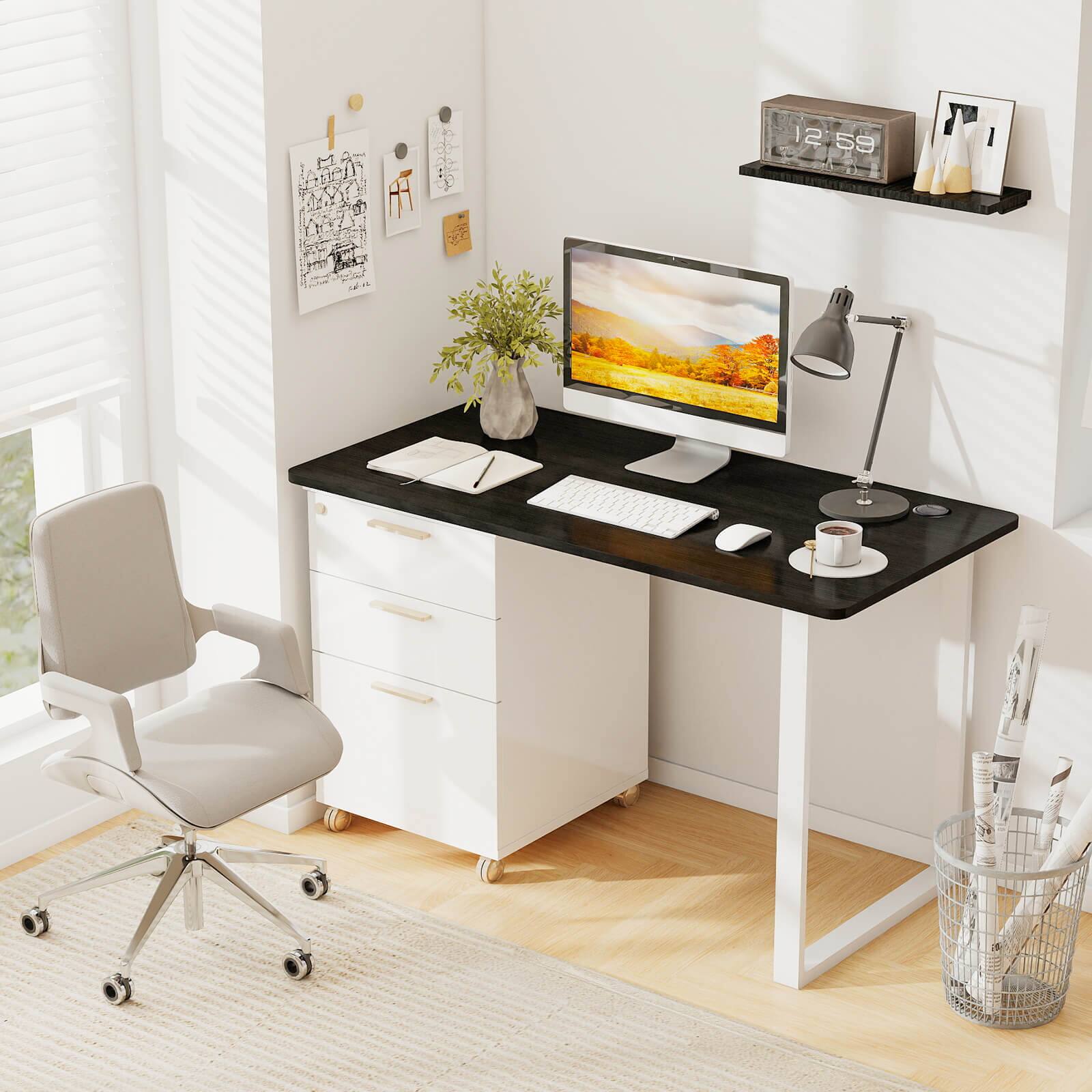 Alt View 1. Costway - Costway 48" x 24" Universal Tabletop for Standard & Standing Desk Frame - Black.