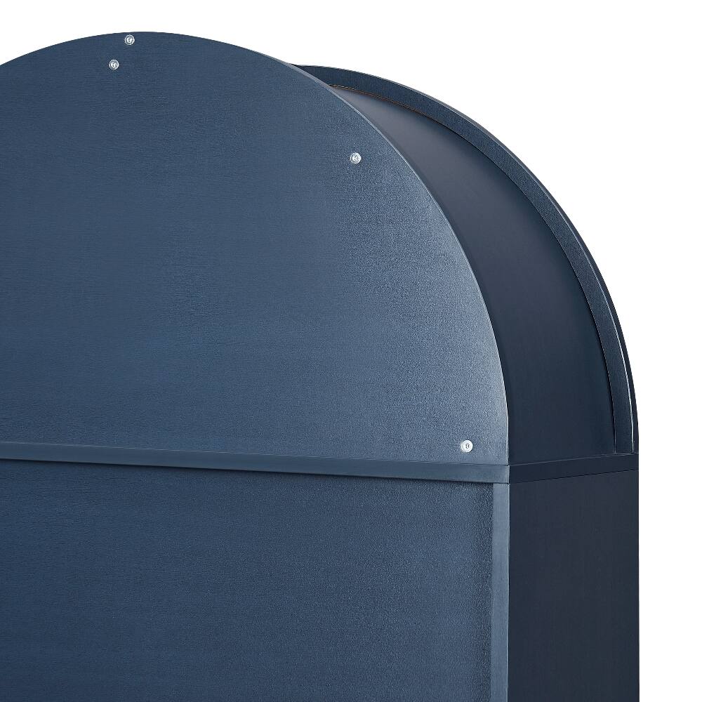 Alt View 6. Loheer - Loheer Arched Wood Wine Cabinet Freestanding Blue Liquor Bar Cabinet with Removable Rack - Blue.