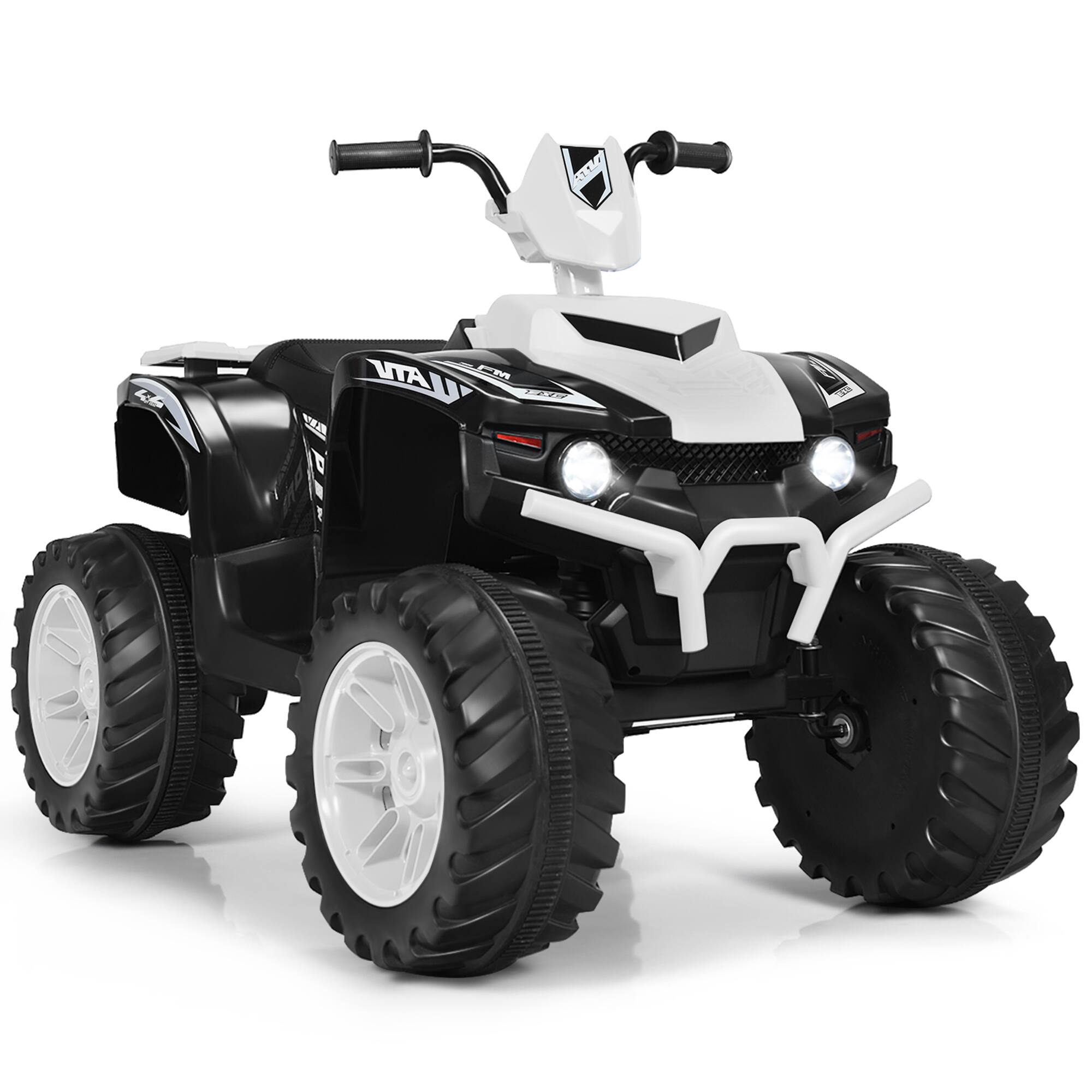 Alt View 4. Gymax - Gymax 12V Electric Kids Ride On Car ATV 4-Wheeler Quad w/ Music LED Light White - White.