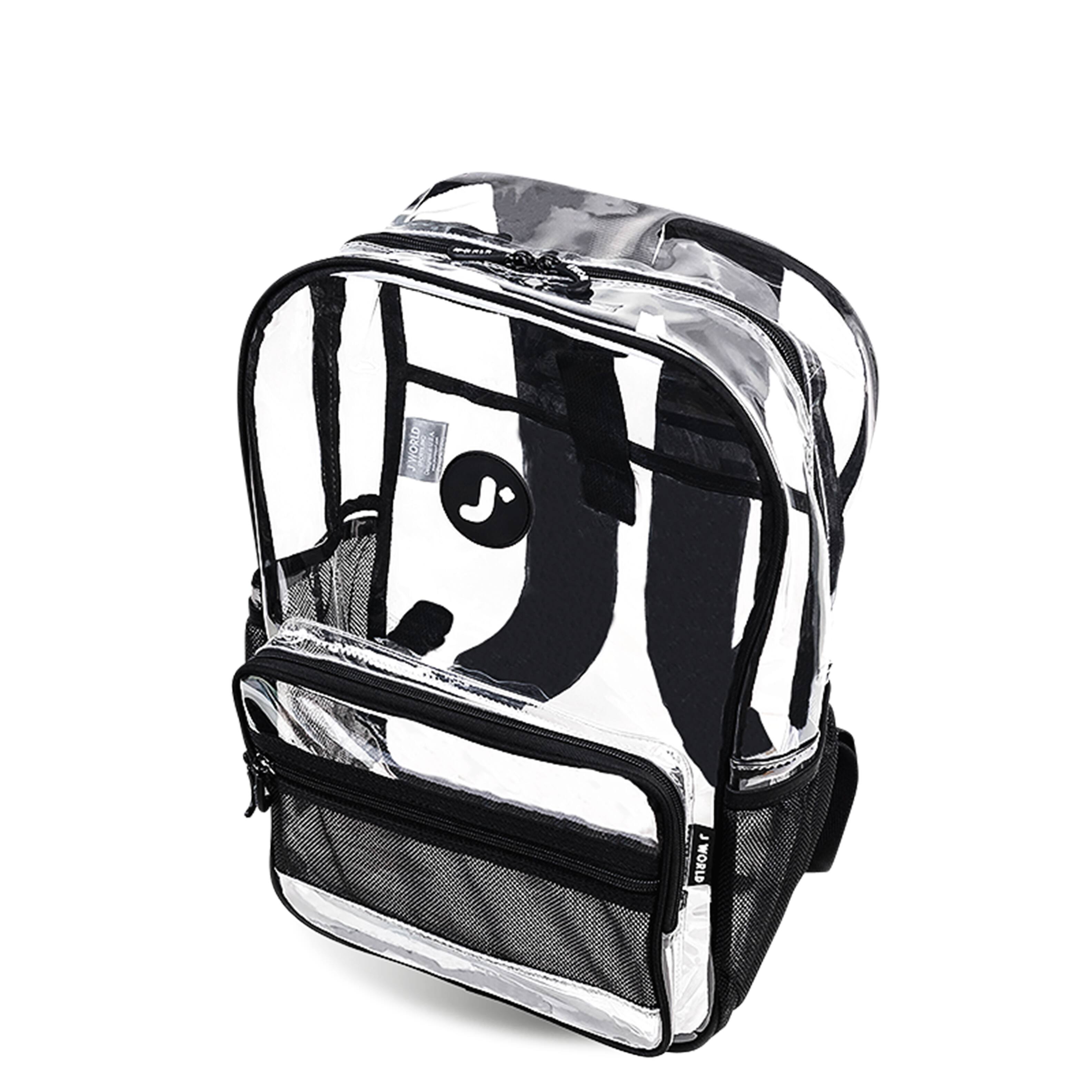 Left. J World - J World Unisex Clear 17" Laptop Backpack, Clear - CLEAR.