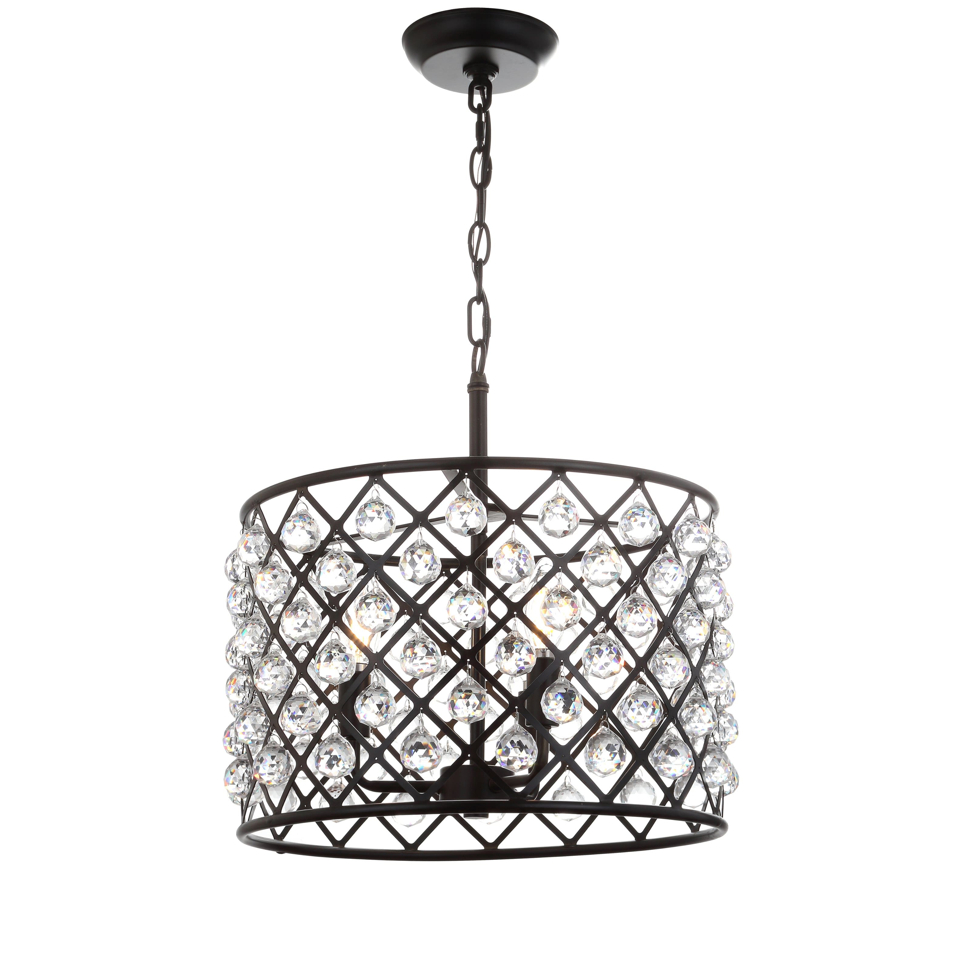 "Jonathan Y - Gabrielle 16"" Crystal/Metal LED Pendant - Oil-Rubbed Bronze" price history on PriceWatchPro