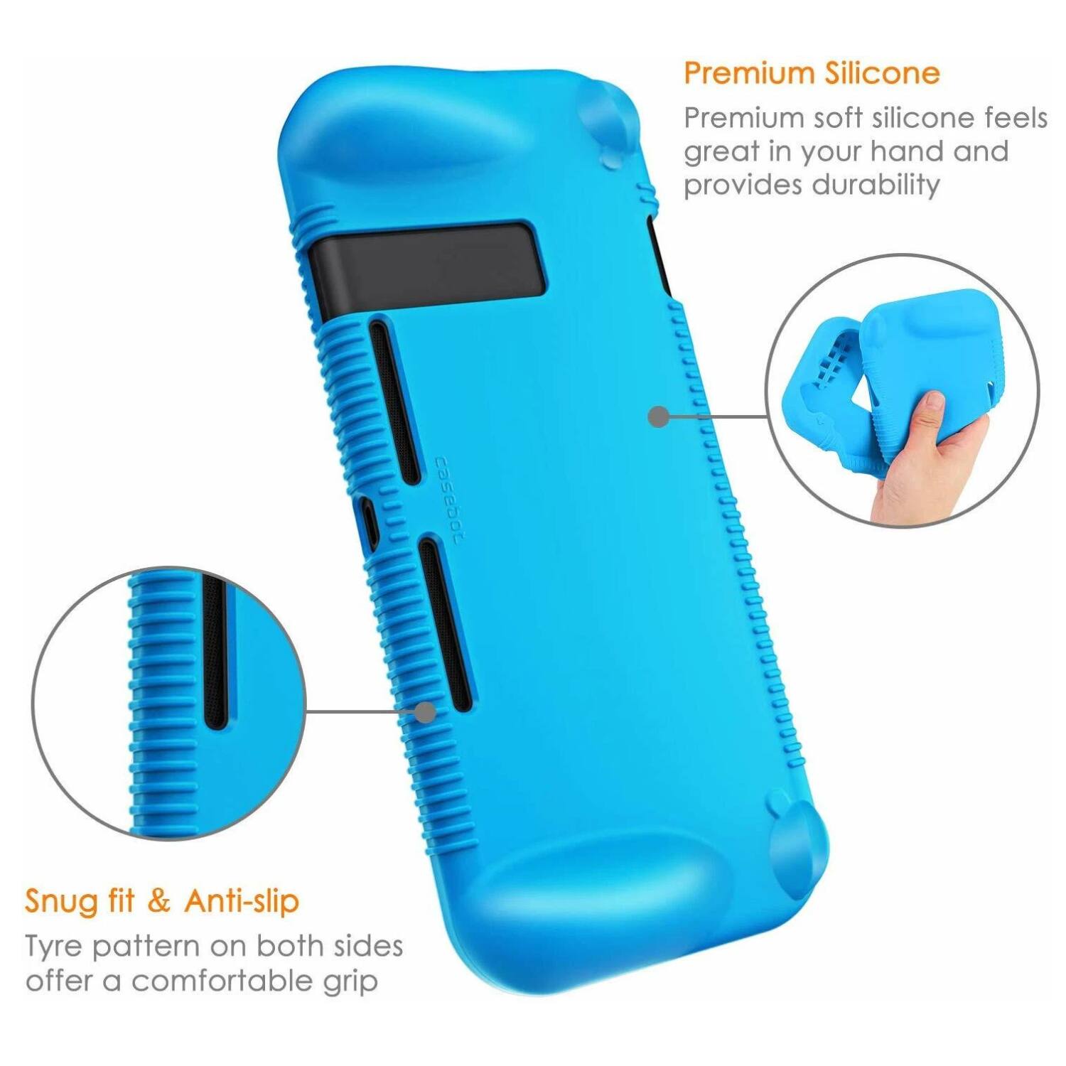 Premium Silicone  
Premium soft silicone feels great in your hand and provides durability  

Snug fit & Anti-slip  
Tyre pattern on both sides offer a comfortable grip