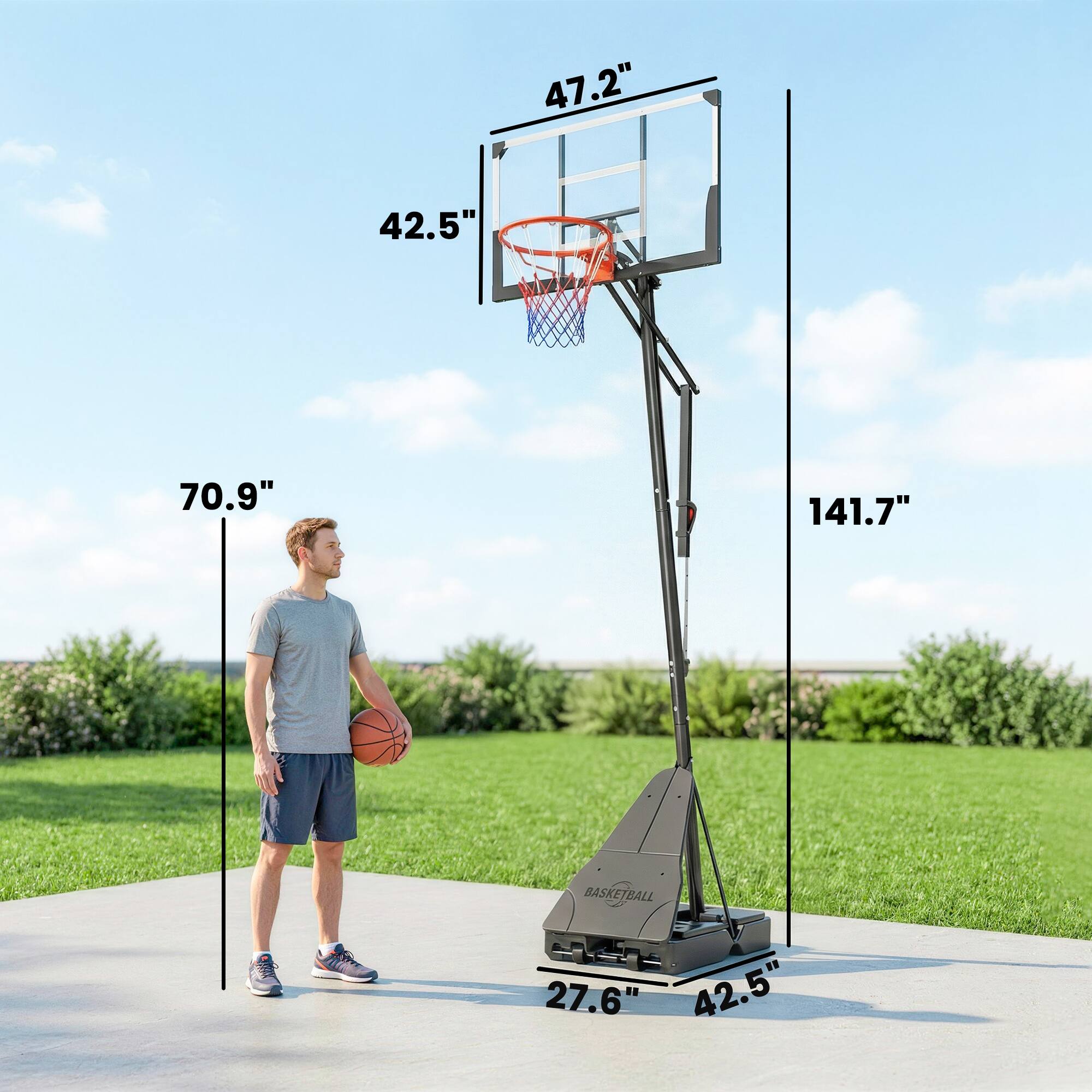 47.2" 42.5" 70.9" 141.7" BASKETBALL 27.6" 42.5"