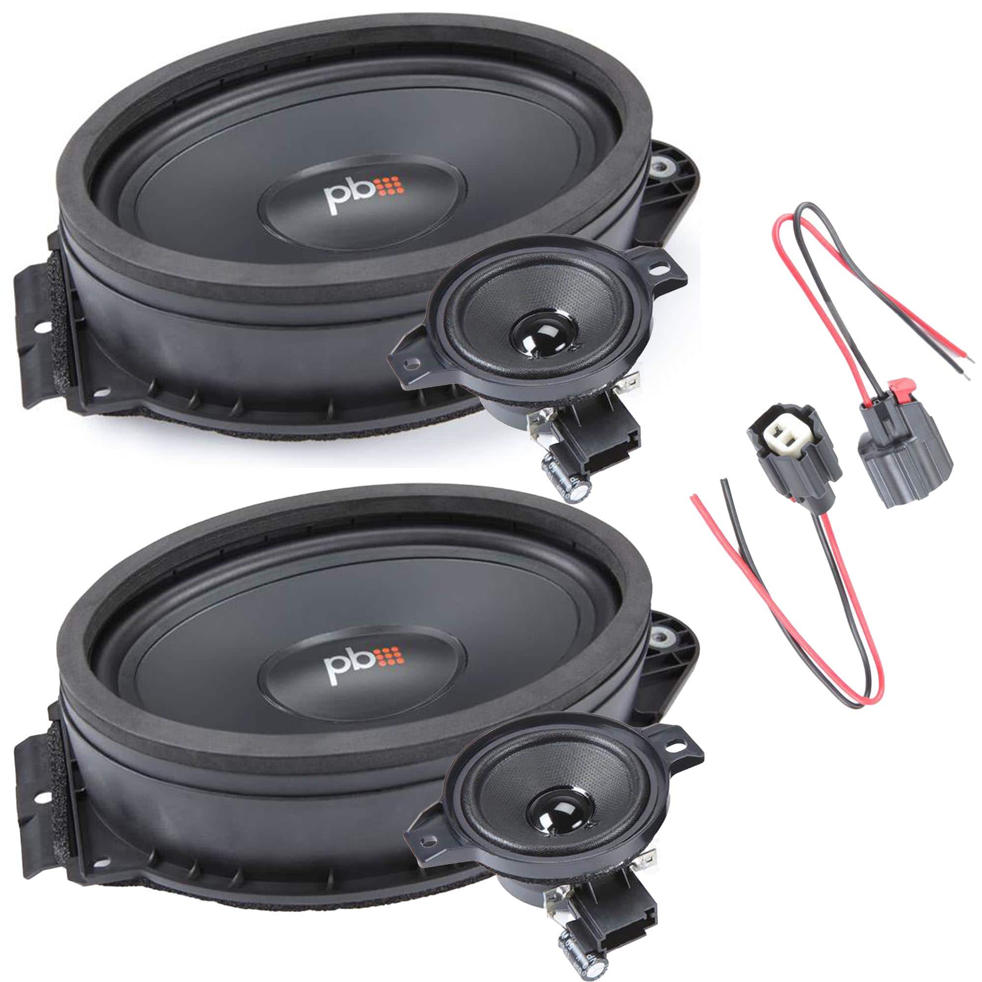 Front. Powerbass - PowerBass OE69C-GM2 - 6"x9" 2 Ohm Direct Fit Compatible with GMC OEM Component Speakers Kit / 80Wmrs - 160Wmax  - Pair - Black/Gray.