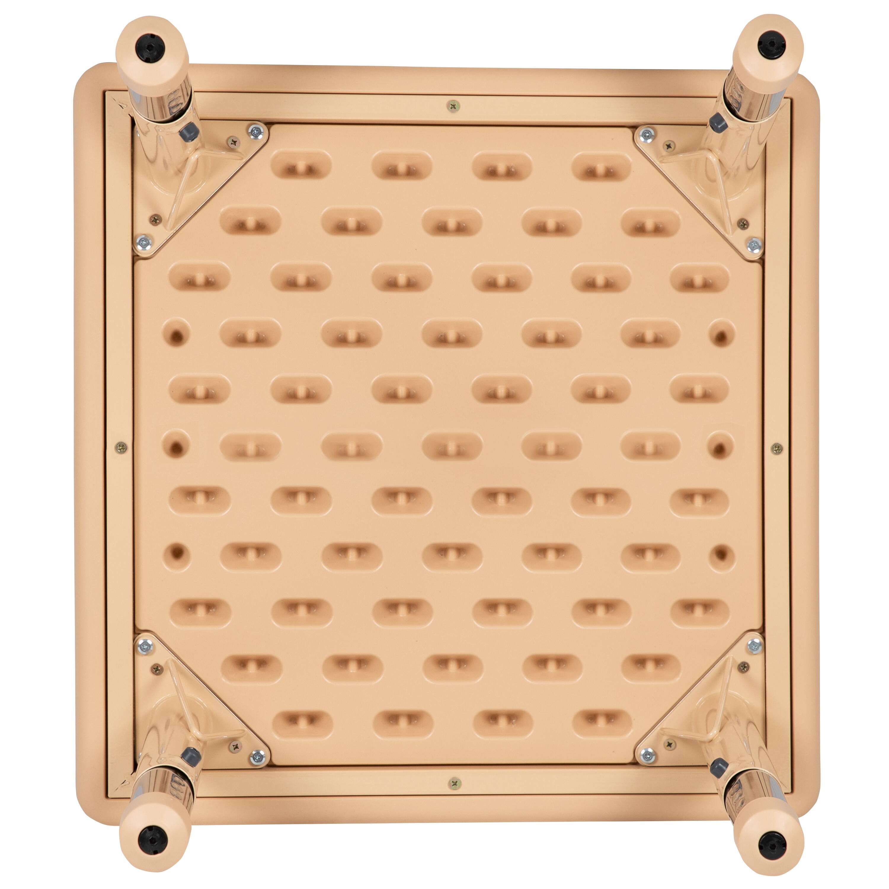 Alt View 7. Emma + Oliver - 24" Square Plastic Height Adjustable Activity Table - Natural.