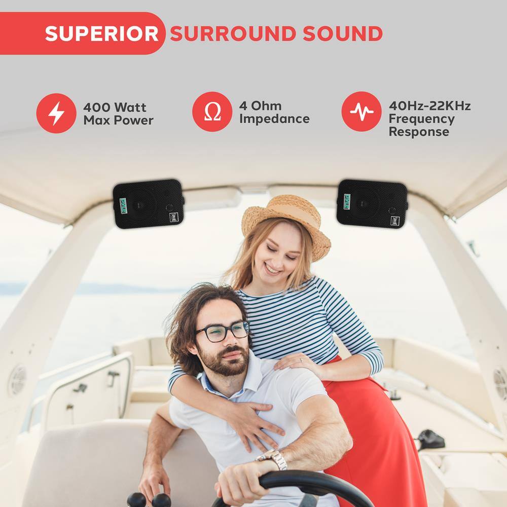 SUPERIOR SURROUND SOUND  
400 Watt Max Power  
4 Ohm Impedance  
40Hz-22KHz Frequency Response