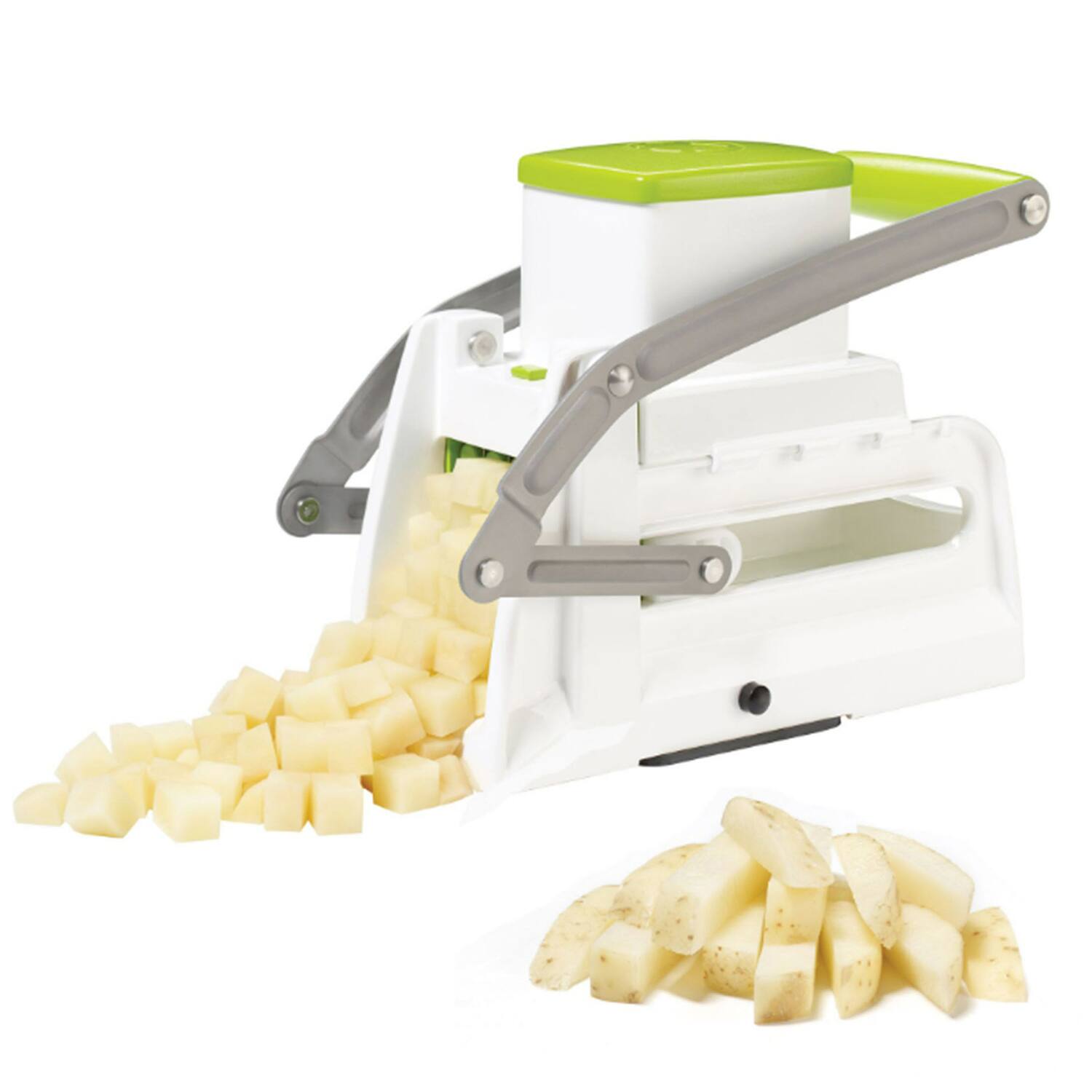 Angle. Starfrit - Pro Fry Cutter and Cuber Multiuse Kitchen Tool - White/Green.