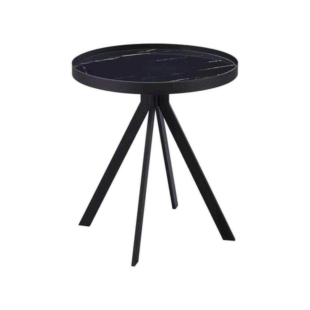 Left. Coaster Co. of America - Briggs 3-piece Round Coffee and End Table Set Black - Black.