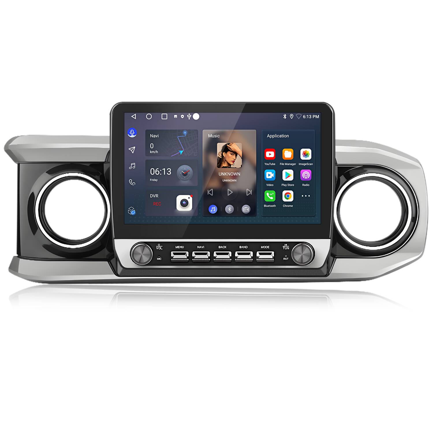 Junsun - For Toyota Tacoma 2016-2021 10.1"1+32GB Android 15 carplay Car Stereo Radio GPS Navi RDS SWC WIFI FM BT - Black