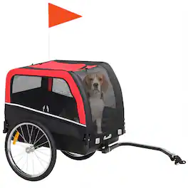 Pawhut - Bike Trailer, Pet Cart Bicycle Carrier with 20" Air Tires, Quick-Release Wheels - Red