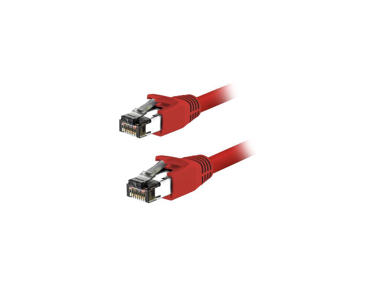 Alt View 1. Nippon Labs - Nippon Labs Cat8 RJ45 25FT Ethernet Cable, 40Gbps 2000MHz, S/FTP, Indoor/Outdoor, Weatherproof (Red).