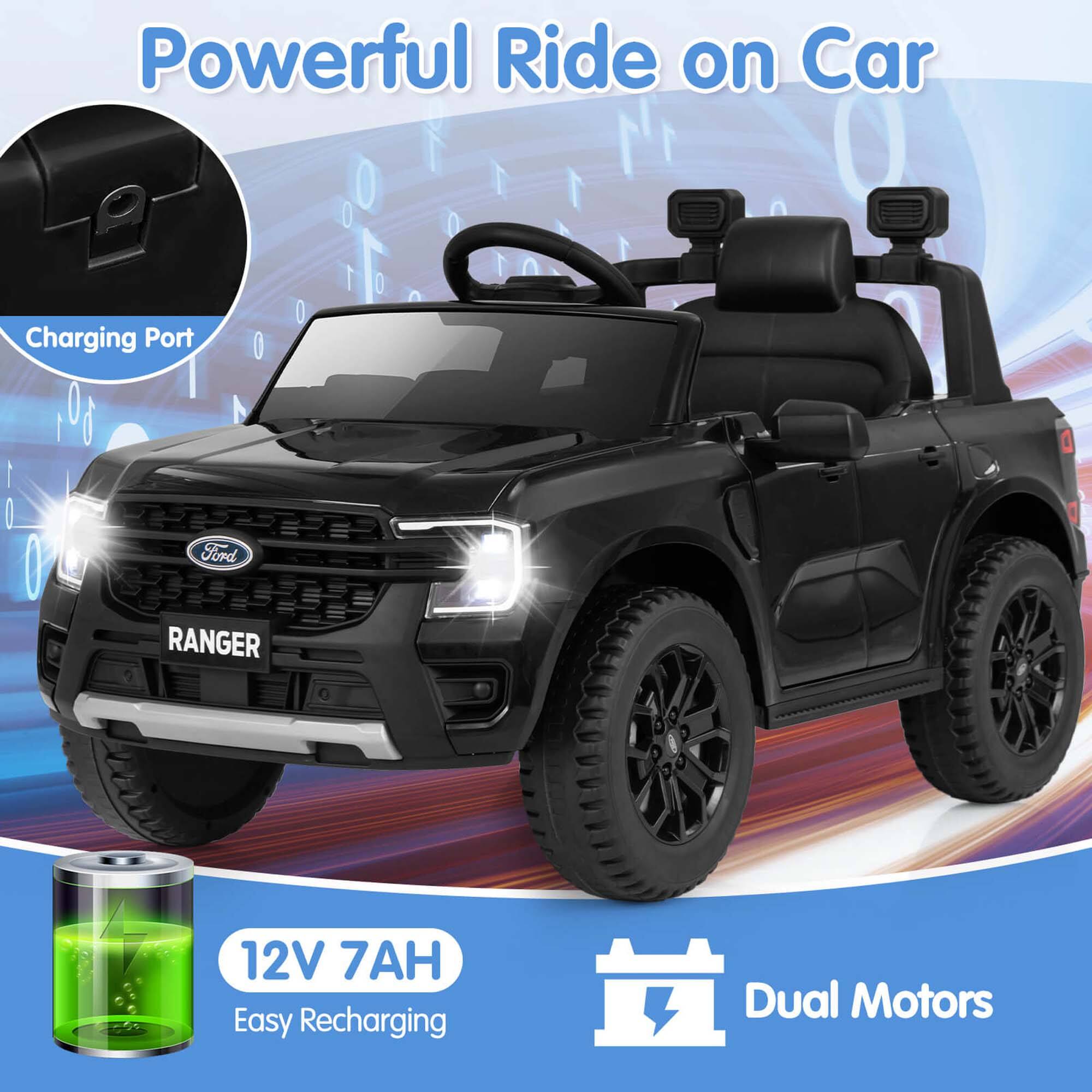 Powerful Ride on Car

- Charging Port
- 12V 7AH Easy Recharging
- Dual Motors

Ford RANGER
