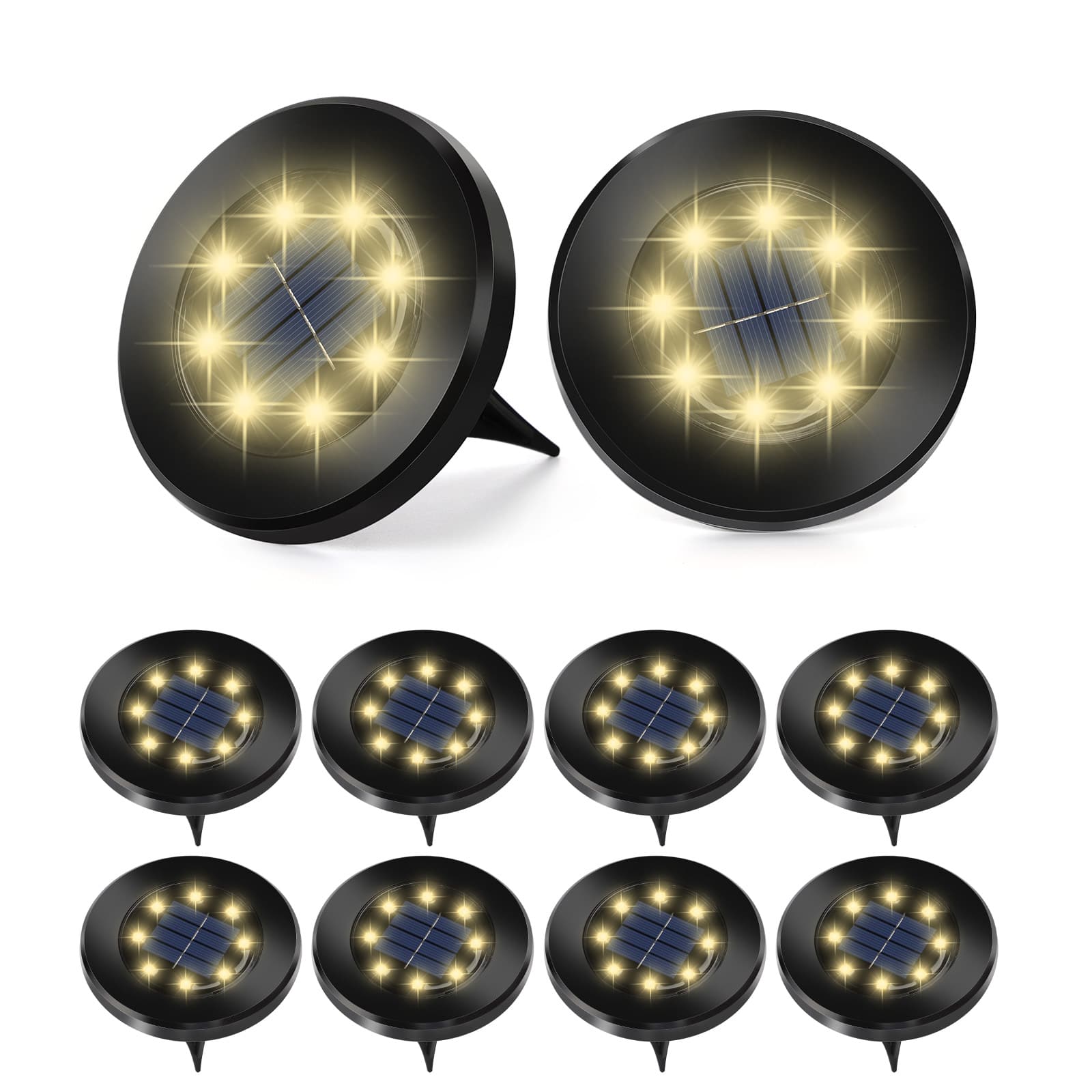 Oumilen - 8 Pack Solar Ground Lights，Warm White