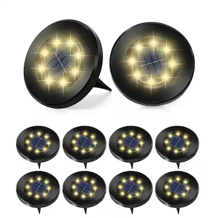 Front. Oumilen - 8 Pack Solar Ground Lights,Warm White.