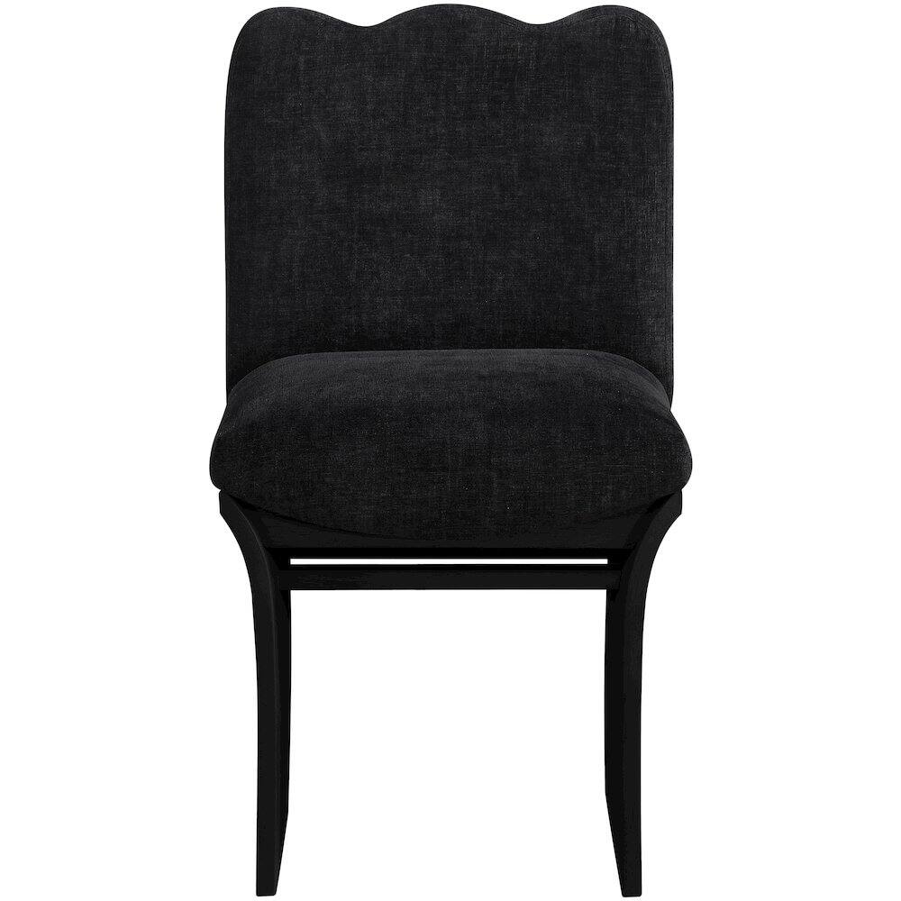 Alt View 1. Meridian Furniture - Shaw Black Chenille Fabric Upholstered Dining Chair - Black.