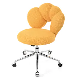 Boyel Living - Teddy Fabric Ergonomic Adjustable Height Swivel Office Chair - Yellow