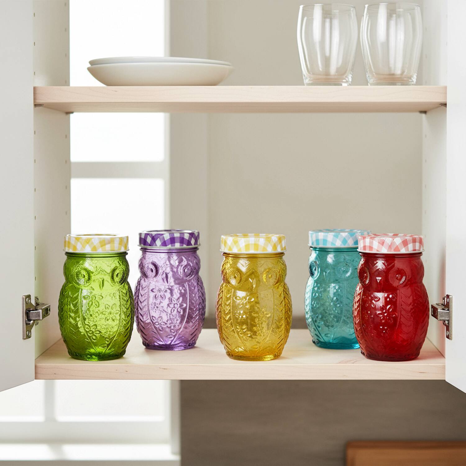 Left. Style Setter - Owl Colors Set of 6 Jars 15 OZ..
