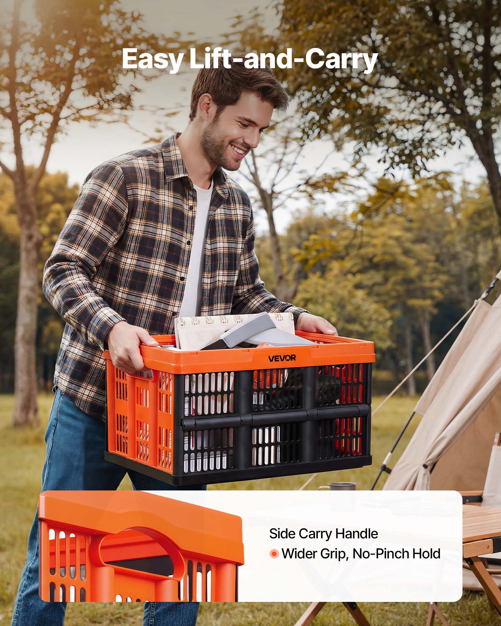 Easy Lift-and-Carry

VEVOR

Side Carry Handle
- Wider Grip, No-Pinch Hold