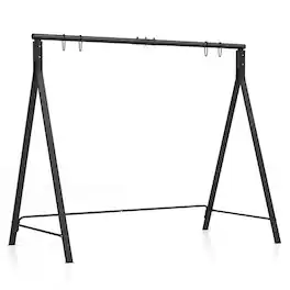 Costway - Outdoor Porch Swing Frame Patio Metal Swing Stand with A-Shaped Structure - Black