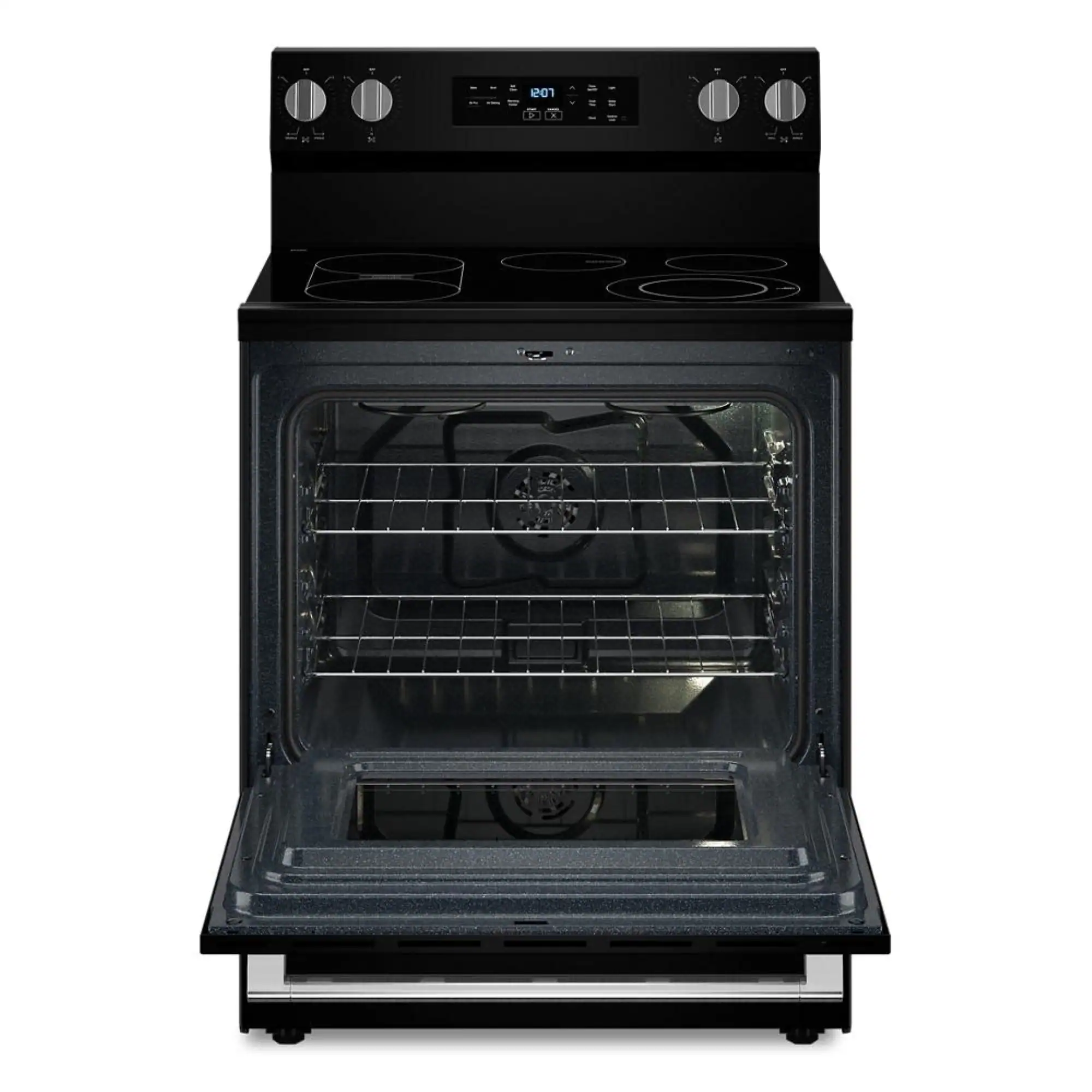 Angle. Maytag - 30-Inch Wide Electric Range With No Preheat Air Fry and Air Baking - 5.3 cu. ft. - Black.