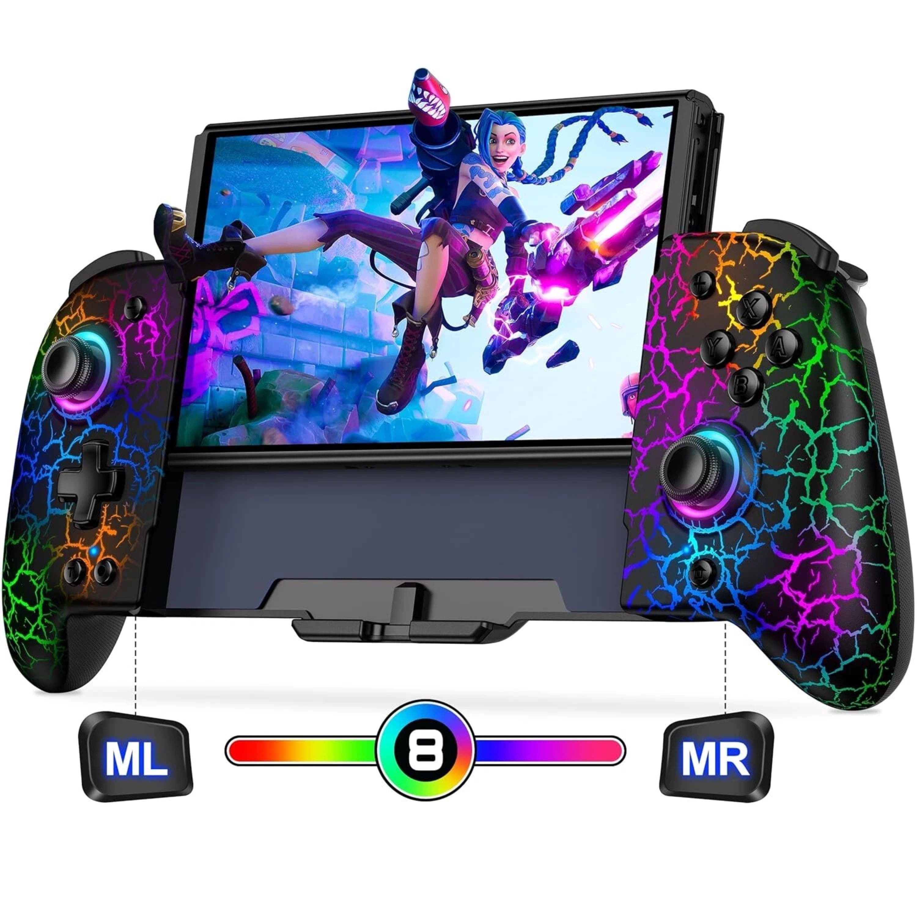 Kitcheniva - Wireless Joypad Controller Nintendo Switch And Switch OLED Handheld Mode - Black