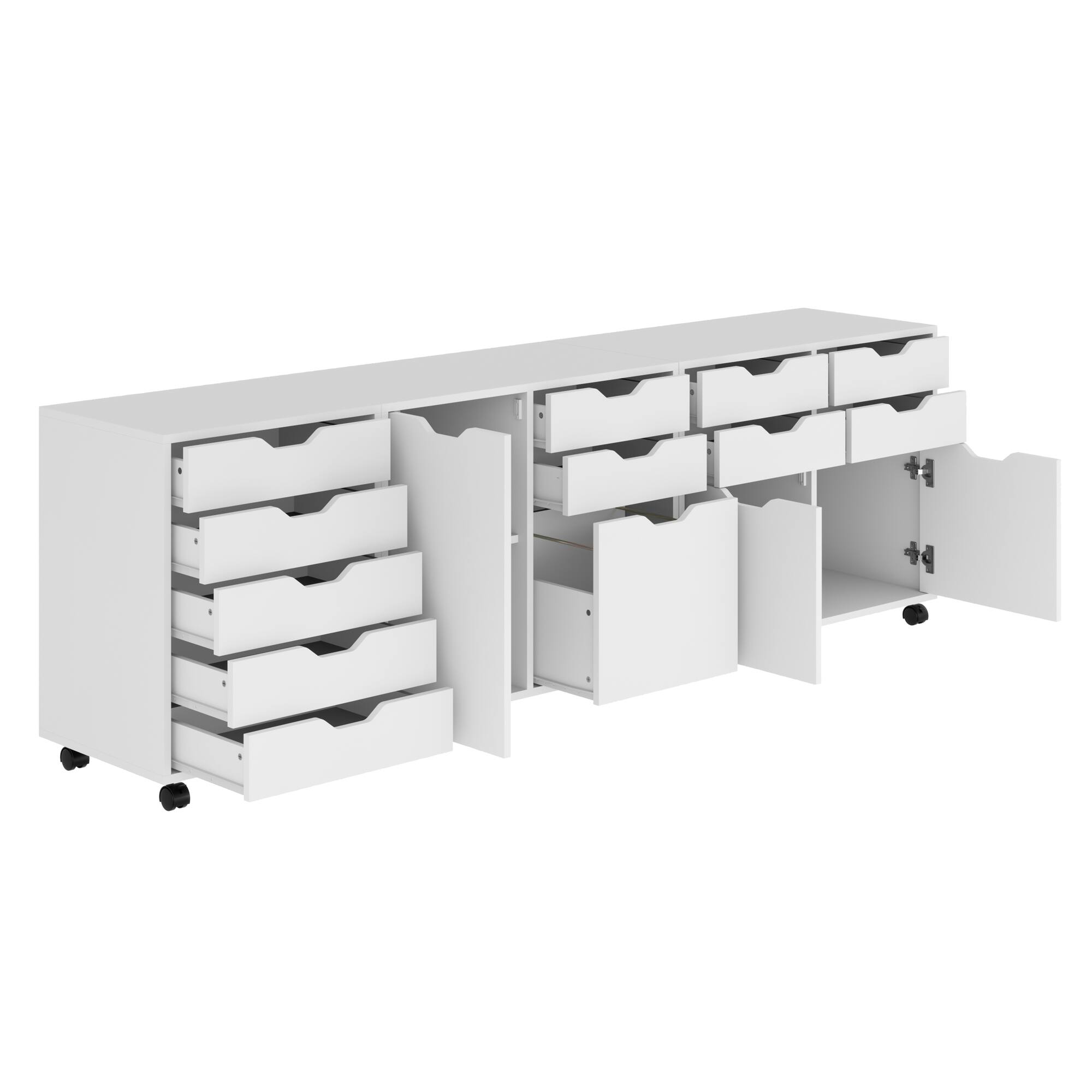 Alt View 4. Winsome Wood - Halifax 3-Pc Cabinet Set with File Drawer - White.