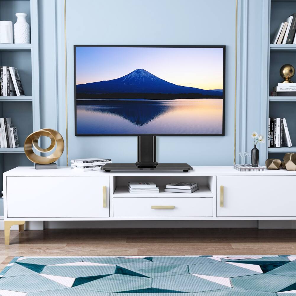 KKTONER - Single Computer Monitor Stand Free Standing Desk Vesa Mount for 13 inch to 32 inch Screen Height Adjustable - Black