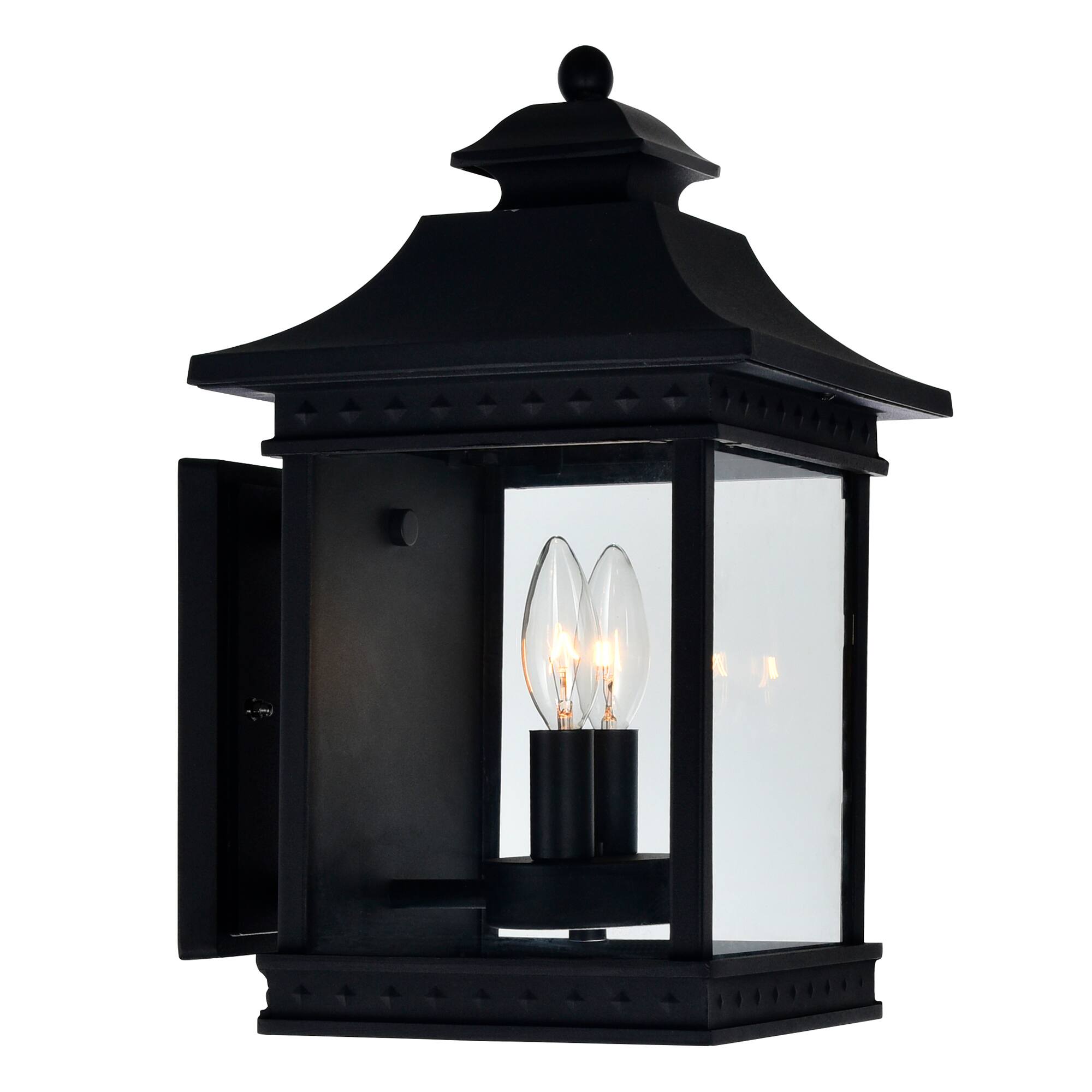 Alt View 1. CWI Lighting - Cleveland 2 Light Black Outdoor Wall Light - Black.