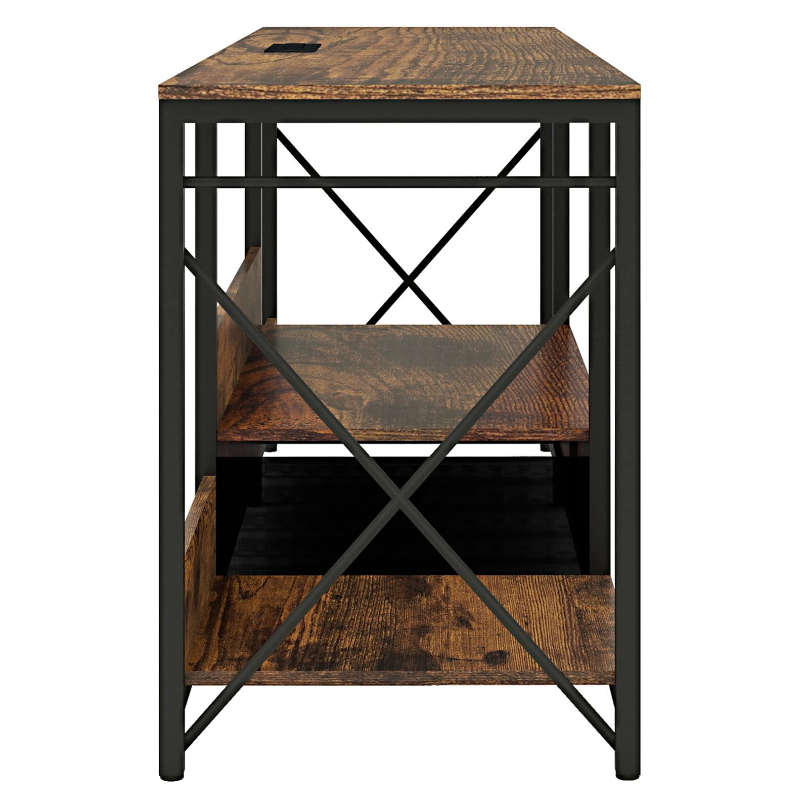 Alt View 10. Ecooso - TV Stand，LED Lights Power Outlets，Fabric Drawers for 65 70 75 Inches TV -Can also be used in multiple scenes - Light Brown Multi.