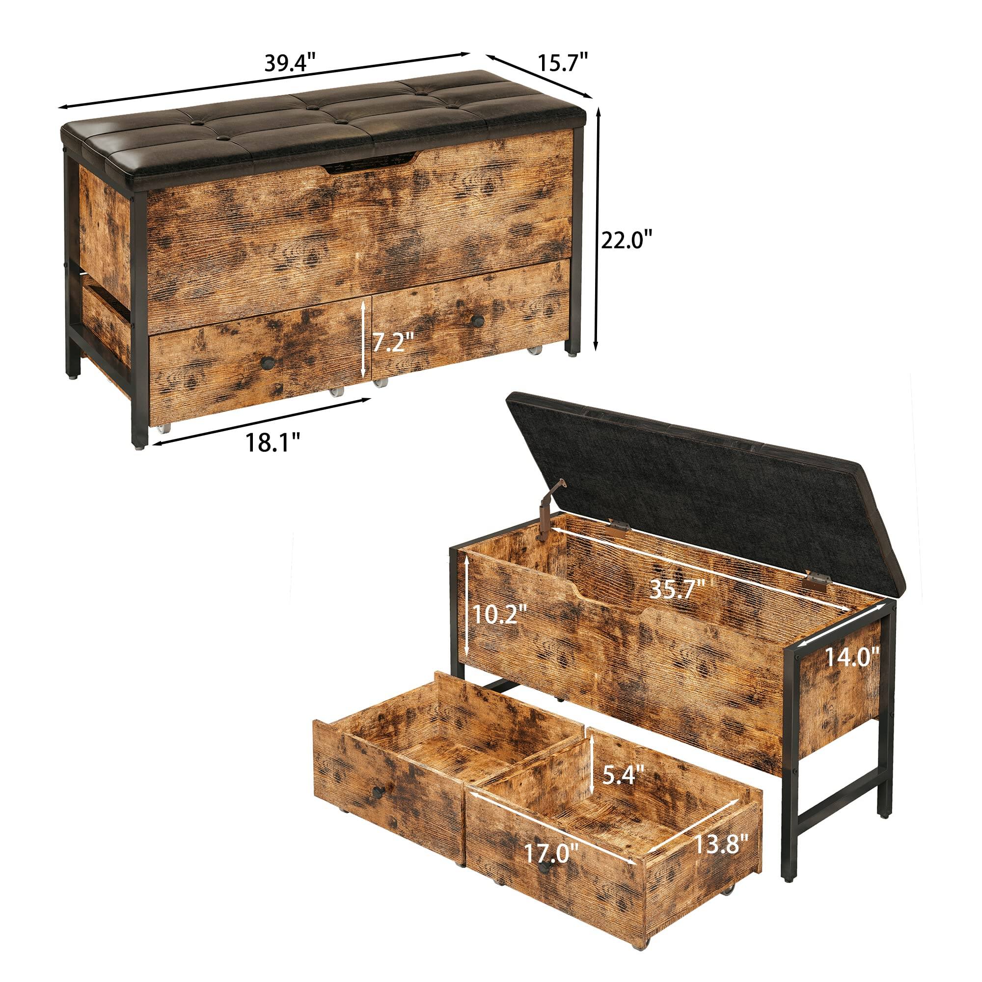 39.4" x 15.7" x 22.0" x 7.2" x 18.1"  
10.2" x 35.7" x 14.0" x 5.4" x 17.0" x 13.8"