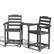 Front. Decksplore - 2-Pack HDPE Tall Chairs with Connecting Tray & Patio Footrest All-Weather Outdoor Use - Grey.