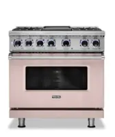 Viking - 36"W./24"D. Dual Fuel Sealed Burner Range-4 Burners/Griddle-Blush - Blush - Front_Zoom